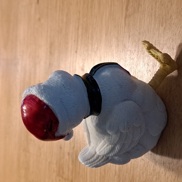 Resin white Duck figurine with Santa hat and scarf vintage - Picture 3 of 6